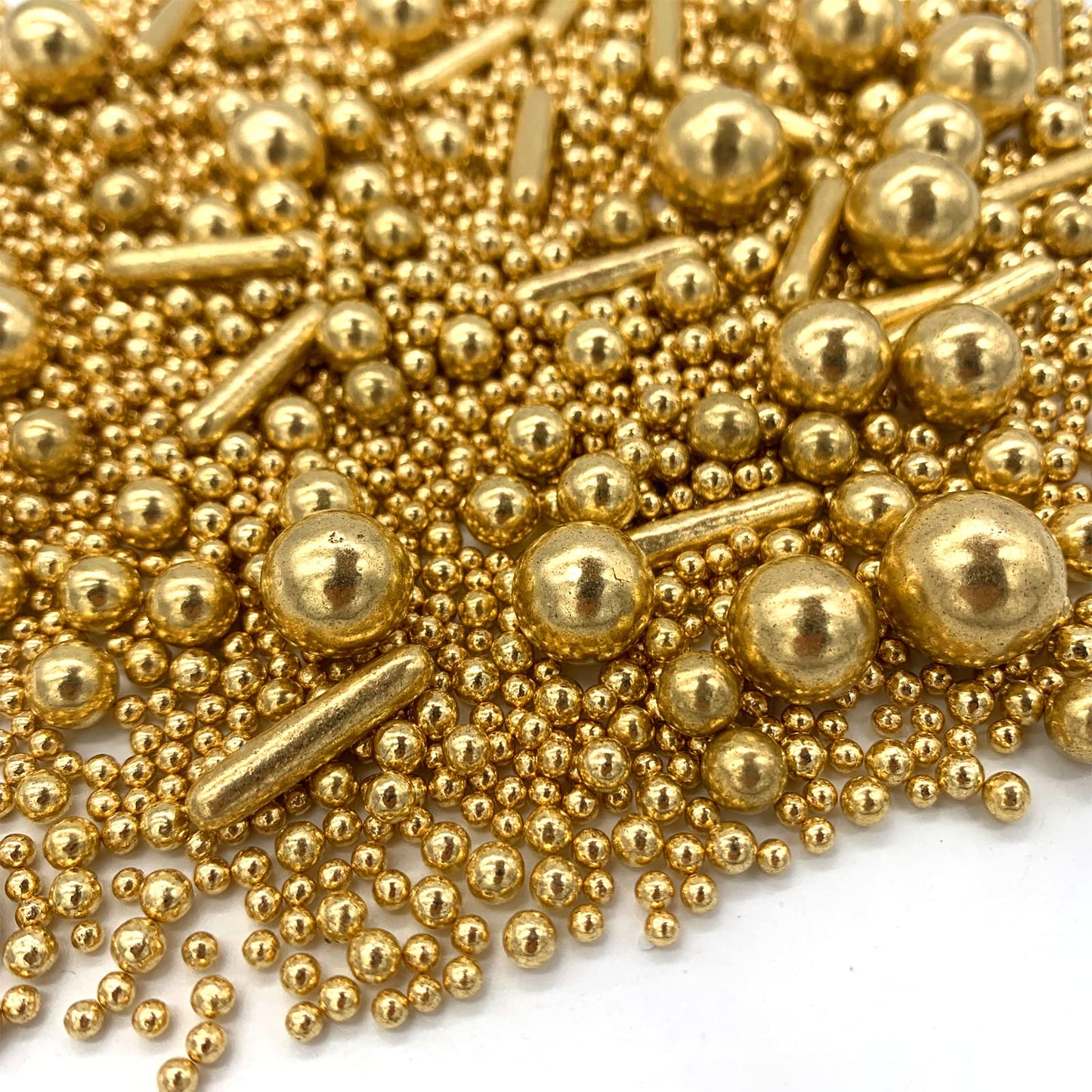 Sprinkles Gold Pearl Sugar Candy Mix Size, Nut Free, Baking Cake Decorations Cupcake Toppers Cookie Decorating Ice Cream Celebra