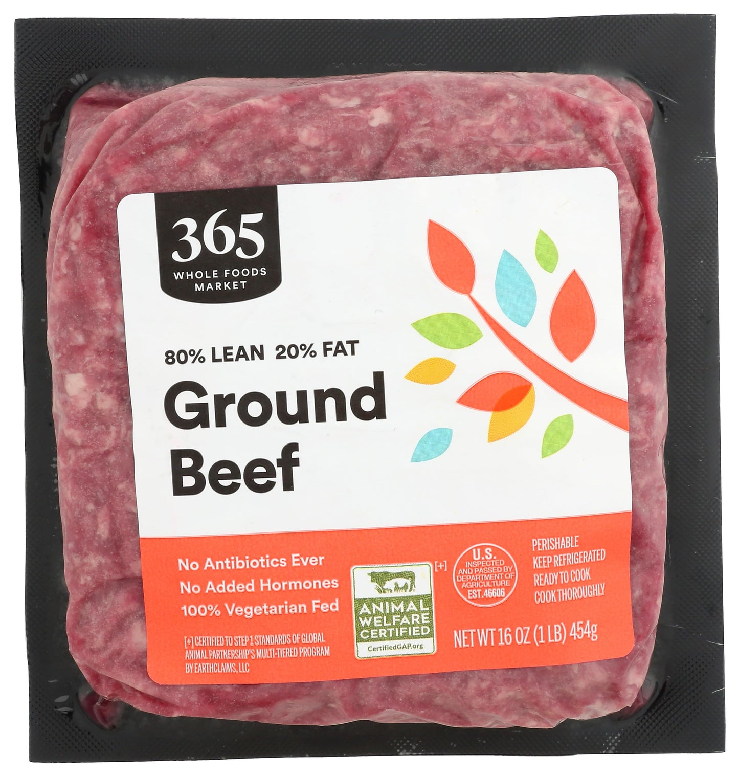 365 By Whole Foods Market, Ground Beef 80% Lean/20% Fat, 16 Ounce