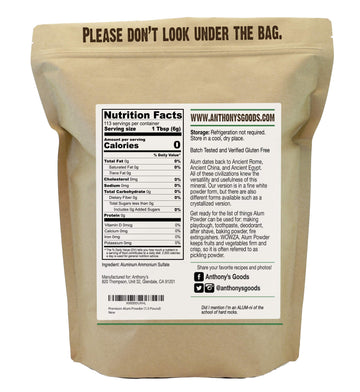 Anthony'S Premium Alum Powder, 1.5 Lb, Batch Tested & Verified Gluten Free, Granulated Pickle Powder