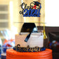 Gyufise 1Pcs Blue Glitter Class Of 2024 Cake Topper Happy Graduation Diploma Cap Cake Decoration Congrats Grad Party Decorations