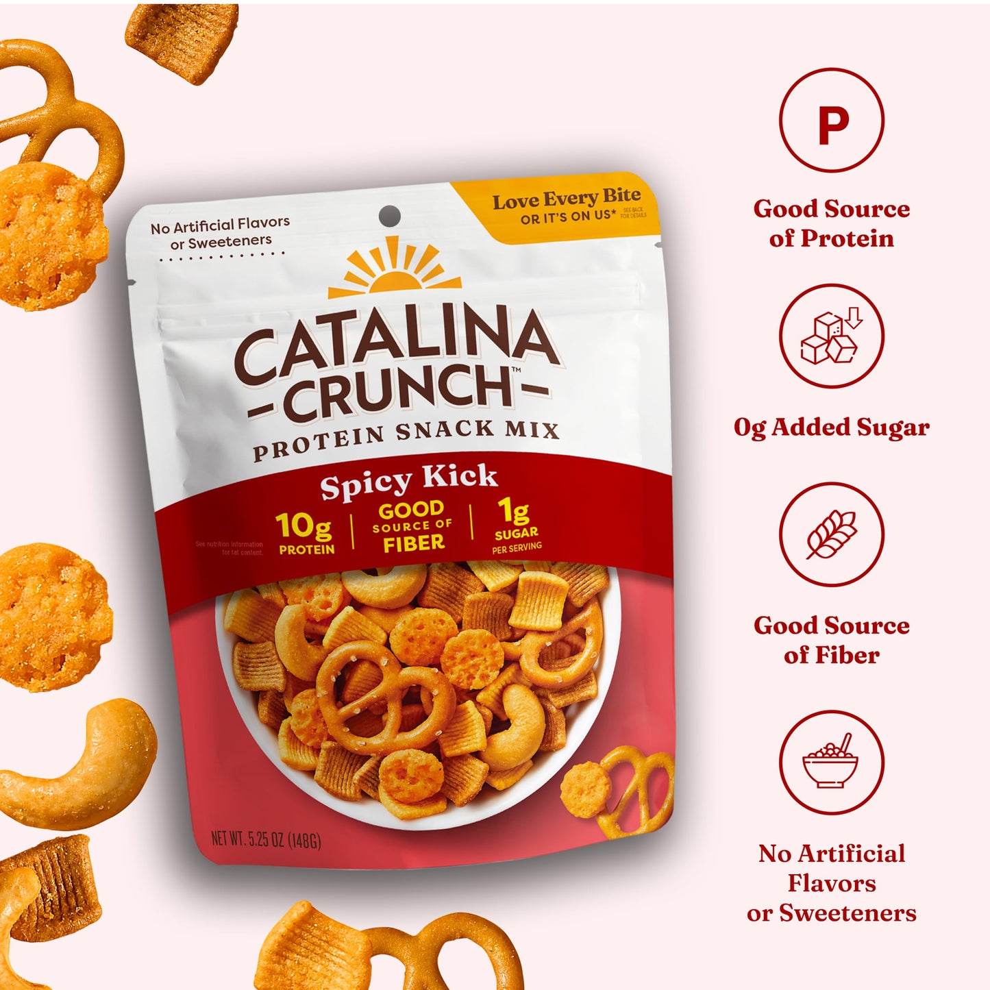 Catalina Crunch Protein Snack Mix With Cheese Crisps - 10G Protein, 1G Sugar Per Serving - Good Source Of Fiber, Keto, Gluten Free - Spicy Kick, 5.25 Ounce Bag (Pack Of 1)
