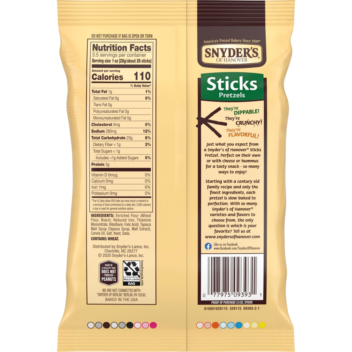 Snyder s of Hanover Pretzel Sticks, 3.5 Ounce (Pack of 8)