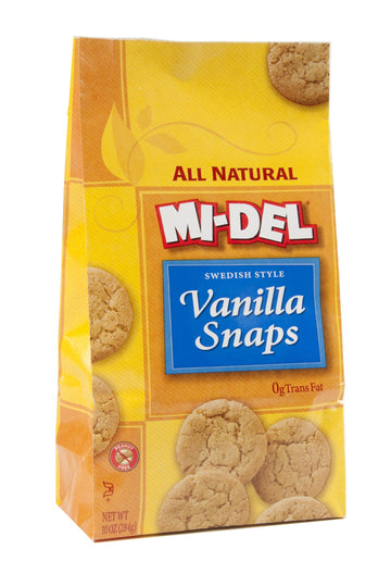 Mi-Del Vanilla Snap Cookies, 10 oz Bags, Pack of 12, Gluten-Free, No Artificial Colors or Flavors