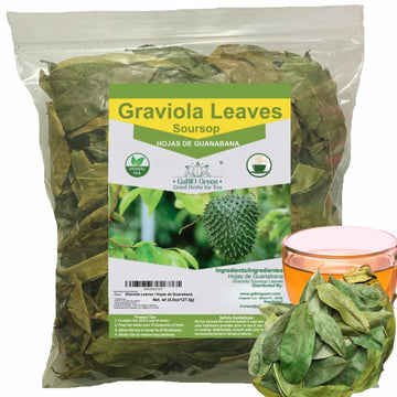 Gabio Green Soursop Leaves, Dried Herbs, Resealable Bag, 4.5 oz, Non-GMO, Gluten Free, Approx. 350 Leaves