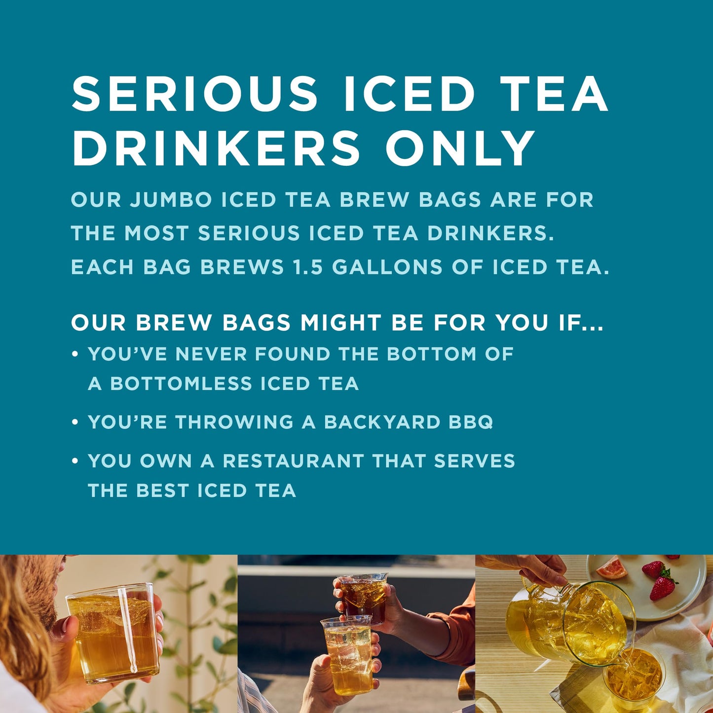Teatulia Organic Signature Black Iced Tea Pitcher Bags (24 Jumbo Tea Bags - Brews 1.5 Gallons) | 100% Compostable | Unsweetened