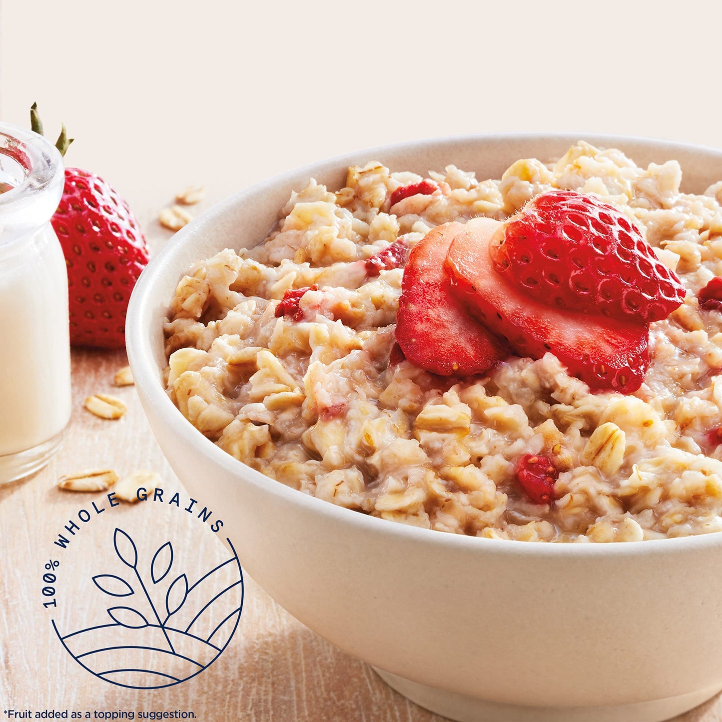 Quaker Instant Oatmeal, Strawberries & Cream, 1.05 Oz, (Pack of 44)