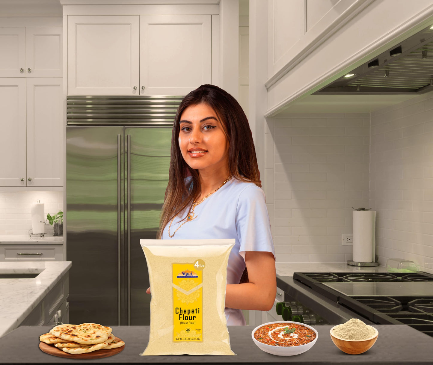Rani Chapati Flour (100% Pure Whole Wheat Atta), For Making Roti & Indian Breads 64Oz (4Lbs) 1.81Kg Bulk ~ All Natural | Vegan |