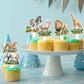 Cyodoos 24Pcs Jungle Safari Animal Cupcake Toppers,Selected Jungle Themed Children'S Party Birthday And Baby Shower Cake Decorat