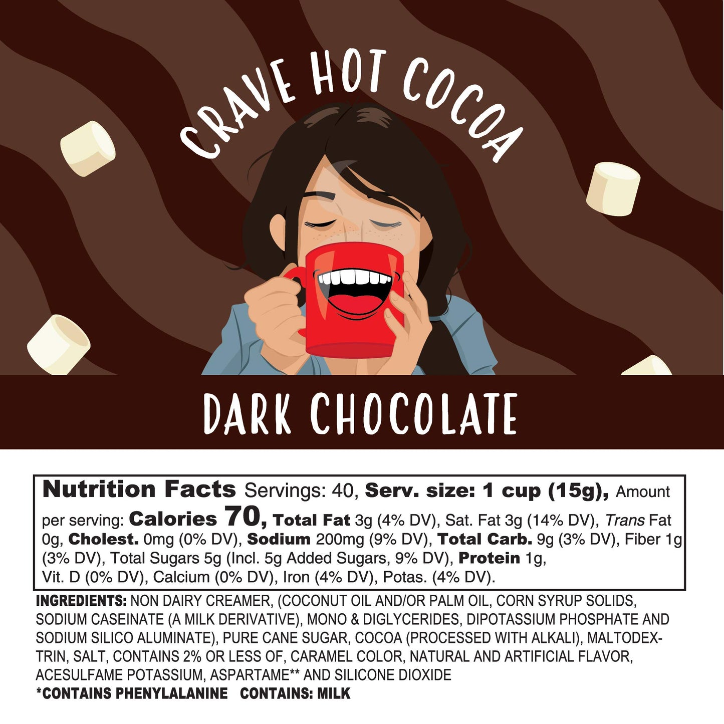 Crave Hot Chocolate Pods for 2.0 K-Cup malt-inspired, Dark Chocolate, 40 Count