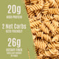 Care Free Kitchen Plain 3-Pack (8 Oz. Bags) Rotini Keto Pasta Noodles, 20G High Protein, Low Carb 2G Net Carbs, 26G High Fiber