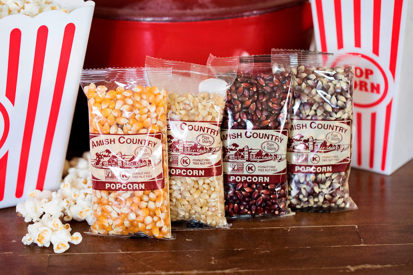 Amish Country Popcorn | 4 Oz Bags - Kernels | Old Fashioned, Non-Gmo And Gluten Free (4 Ounce (Pack Of 4), Variety Kernels)