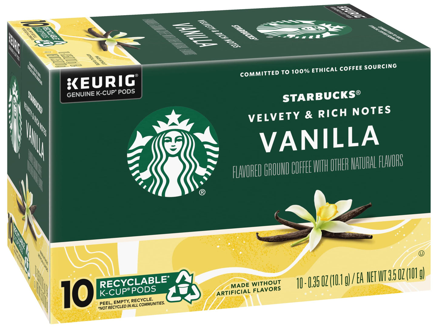 Starbucks Vanilla Flavored Coffee K-Cup Pods, 10 Count (Pack of 3), Genuine Keurig Pods, Coffee