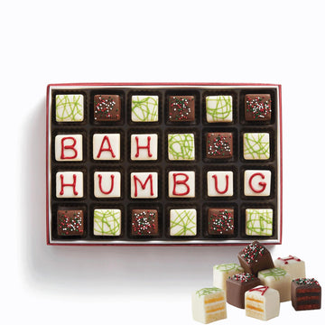 The Swiss Colony Bah Humbug Petits Fours Cakes - Gourmet Cake Assortment with Chocolate, Vanilla, and Layer Cakes - Holiday Dess