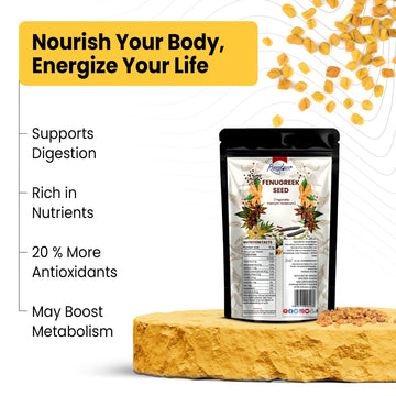 Ramaroma Fenugreek Seeds Whole, All Natural, Vegan, Gluten Friendly, Non-GMO, 5.1oz (144g) Jar, Yellow