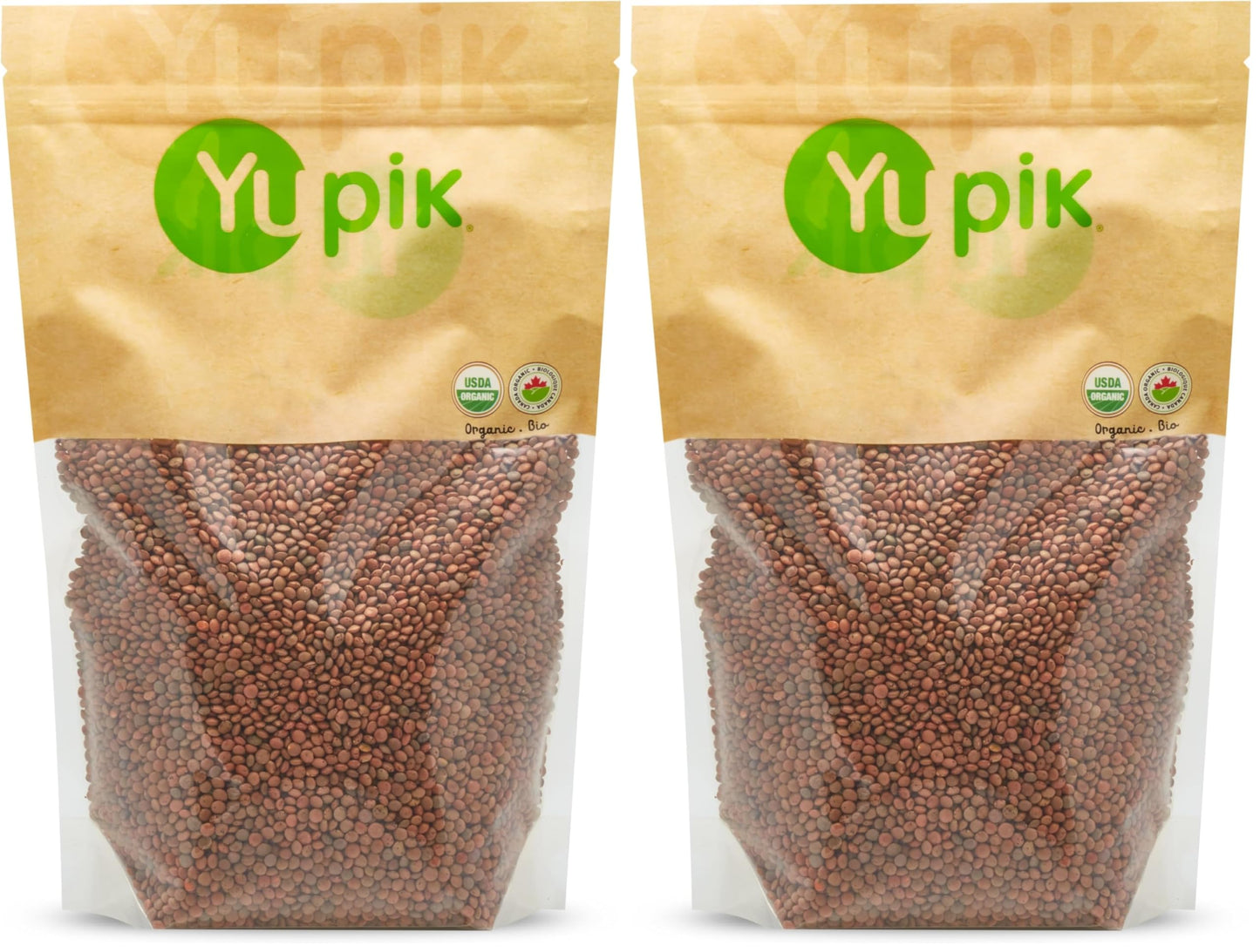 Yupik Organic Lentils, Brown, 2.2 lb, Non-GMO, Vegan, Gluten-Free (Pack of 2)