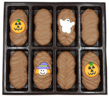 Philadelphia Candies Milk Chocolate Covered Nutter Butter Cookies  Halloween Assortment (Cute Witch  Ghost  Pumpkin) Net Wt 8 Oz