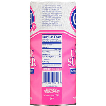 C&H Premium Pure Cane Granulated Sugar, 20 Oz Canister (Pack Of 3)