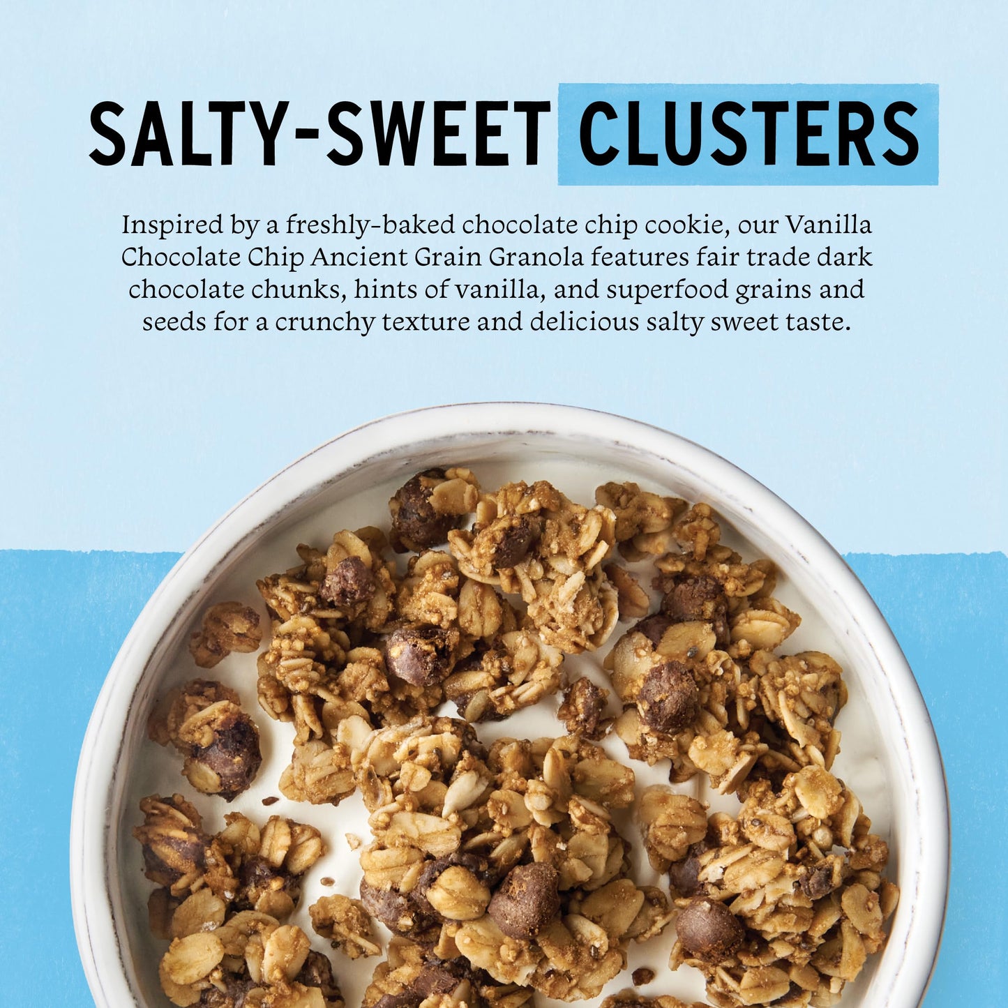 Purely Elizabeth Vanilla Chocolate Chip Granola, Made With Organic Oats And Ancient Grains, Gluten-Free, Non-Gmo (3 Ct, 12Oz Bag
