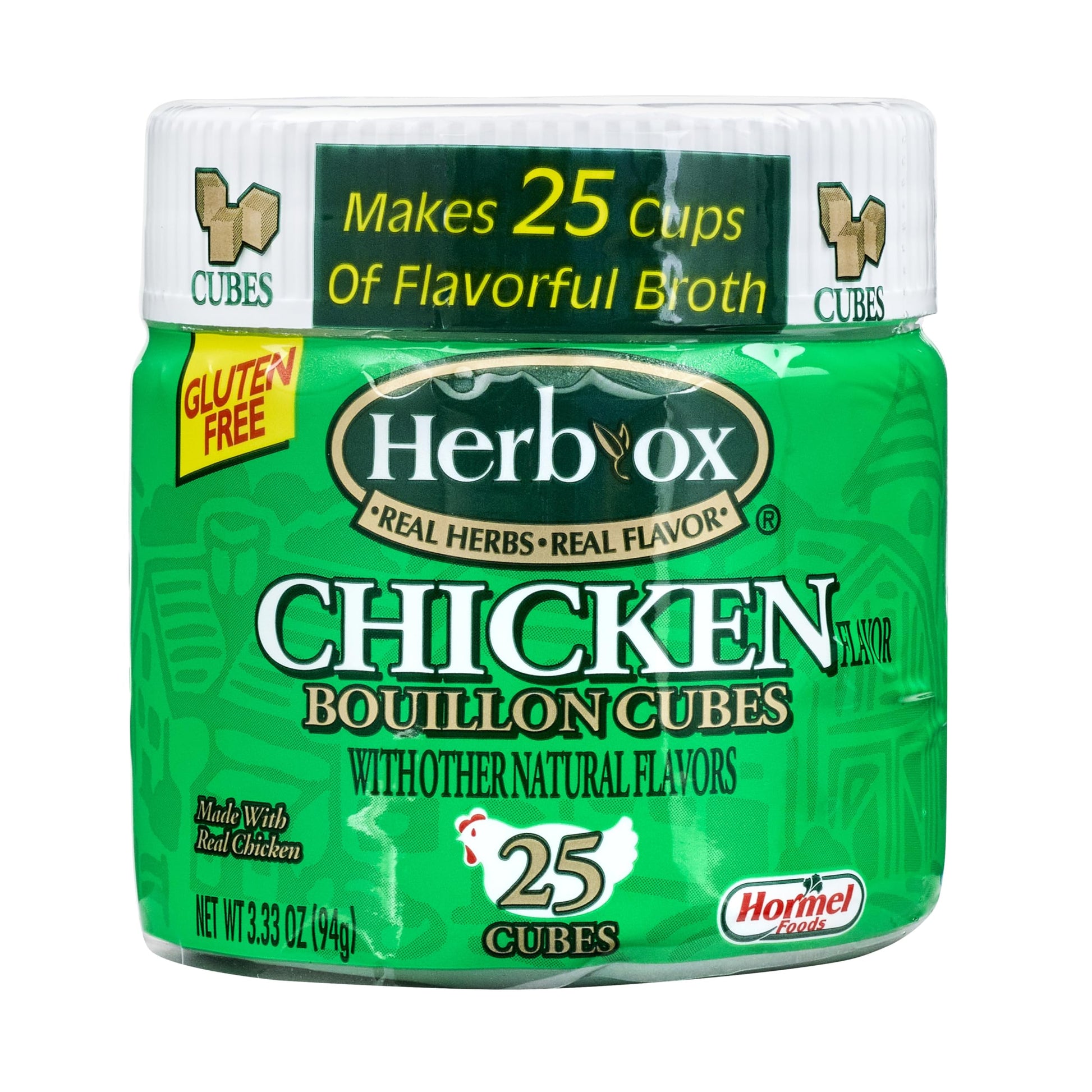 HERB-OX Chicken Bouillon Cubes, 25 Count, 3.33 Ounce (Pack of 12), Model 42011
