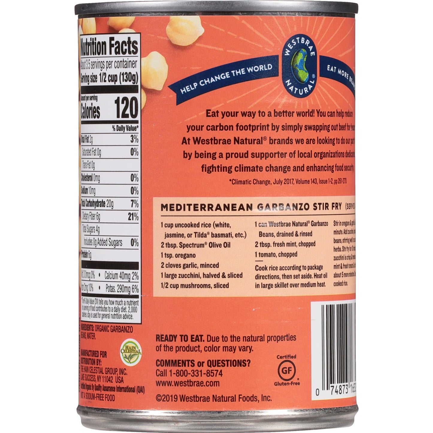 Westbrae Natural Organic Garbanzo Beans, 15 Oz