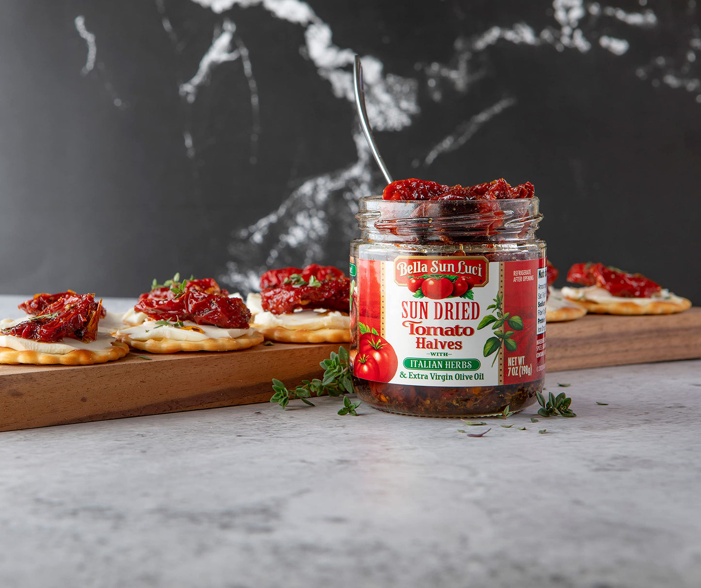 Bella Sun Luci Sun Dried Tomato Halves With Italian Herbs And Extra Virgin Olive Oil