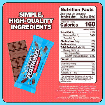 Feastables Milk Chocolate Crunch Bar, King Size, 10 Count, Fairtrade Cocoa, Perfect for Snacks & Gifts