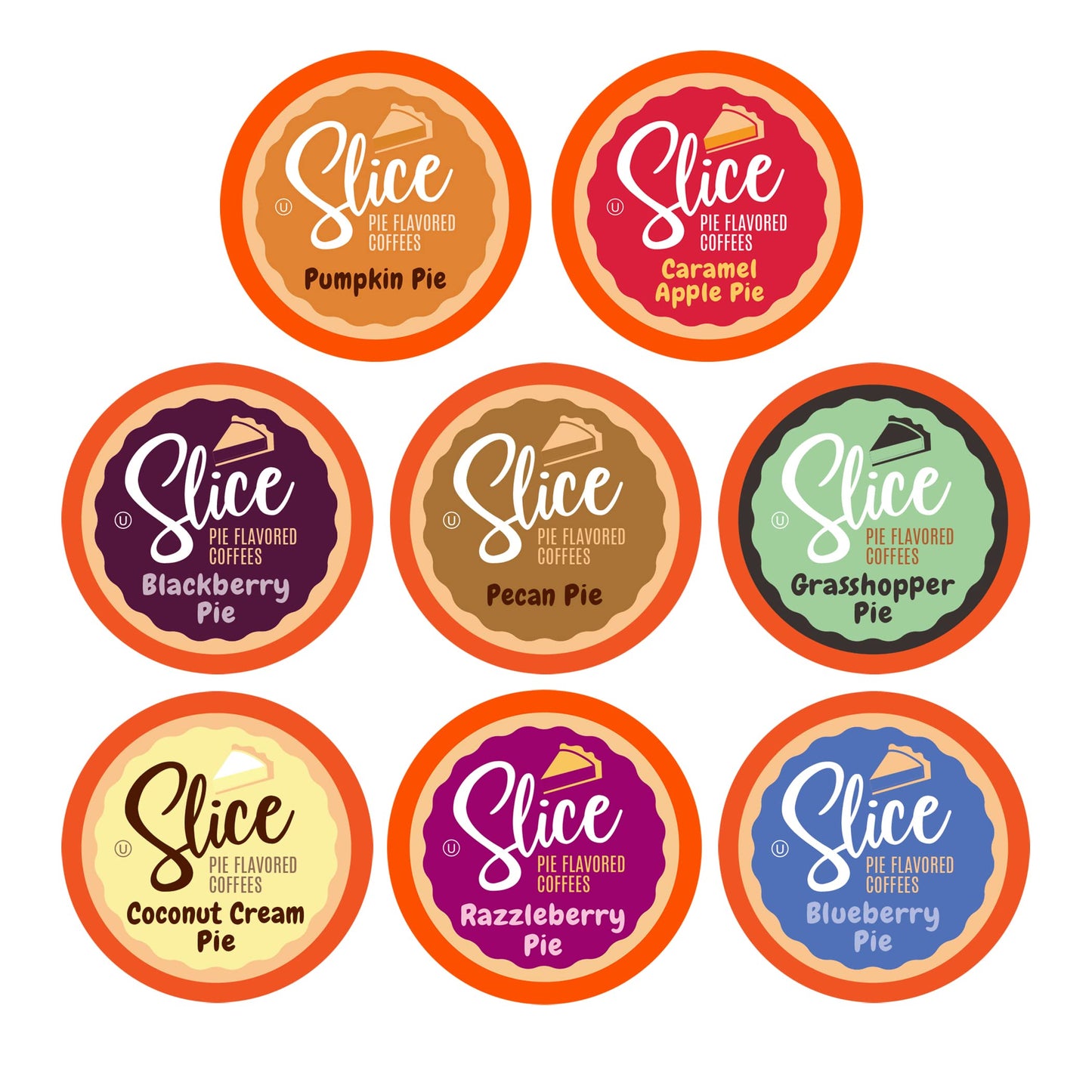 Slice Coffee Variety Pack - Flavored Coffee for Keurig - 40 Count - Pie Flavors (Blackberry, Grasshopper, Pecan, Coconut Cream, Razzleberry)