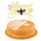 1 Pack Happy Bee Day Cake Topper Black Glitter Bumble Bee Theme Cake Pick Decorations For Baby Shower Kids Birthday Party Suppli