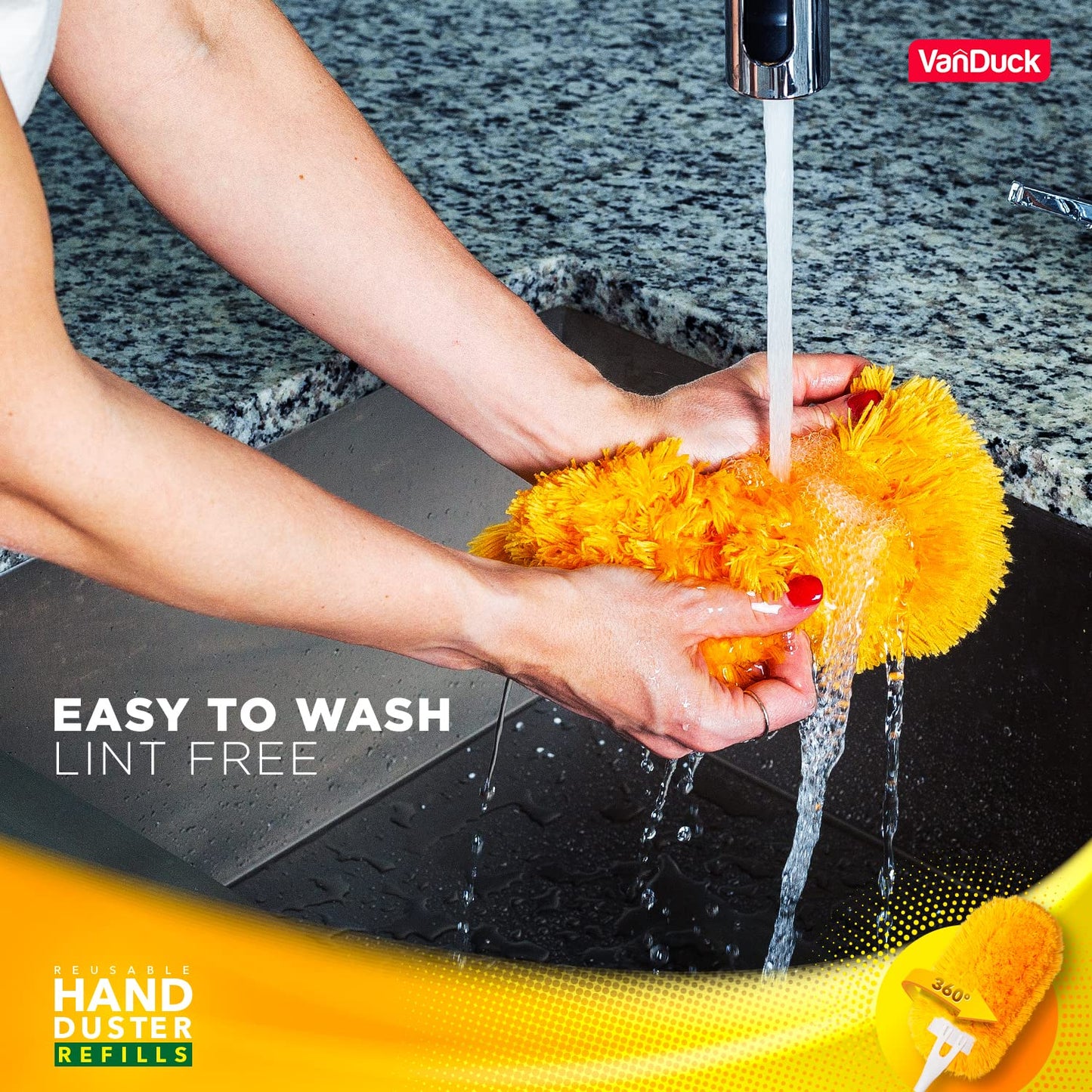 Vanduck Reusable Duster Refills For Swiffer Duster, 360 Heavy Duty Duster Refills, 2-Pack (Handle Is Not Included)