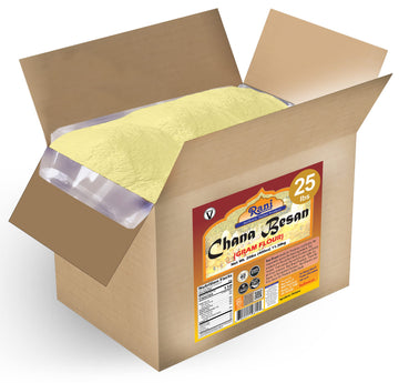 Rani Chana Besan (Chickpeas Flour, Gram) 400oz (25lbs) 11.36kg Bulk Box ~ All Natural | Vegan | Gluten Friendly | NON-GMO | Kosh