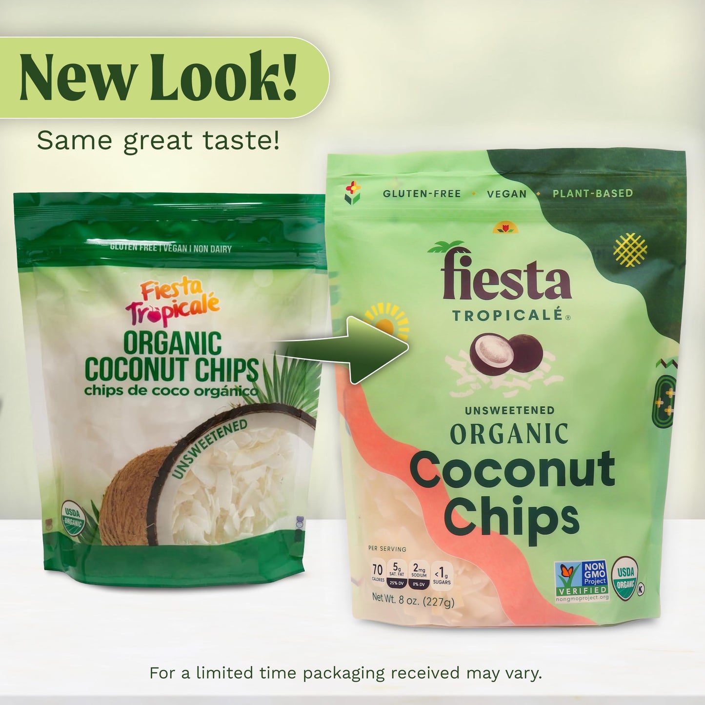 Fiesta Tropical   Large Coconut Flakes, Organic Unsweetened Coconut Chips, Dried Coconut Shavings With No Added Sugar, Rich in M