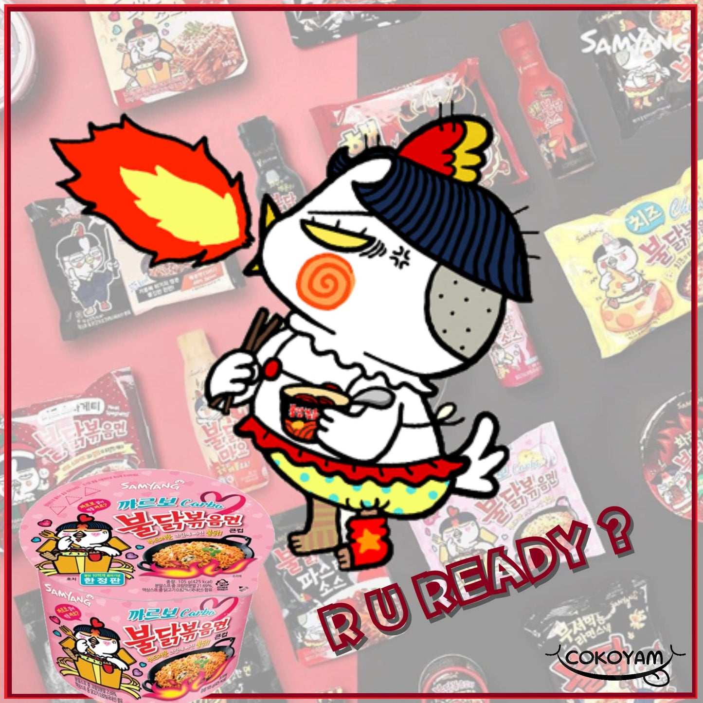 [Samyang] Carbo Spicy Chicken Fried Cup Noodles 105G × 3Ea / Korean Food / Korean Ramen (Overseas Direct Shipment)
