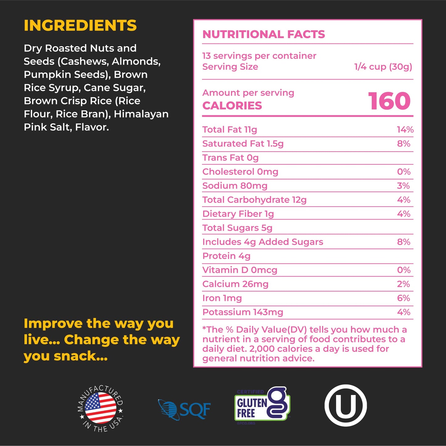 180 Snacks Salted Caramel Almond Cashew With Himalayan Salt - Delicious, Bite-Size Healthy Snacks - Non Gmo, Dairy-Free, Gluten-