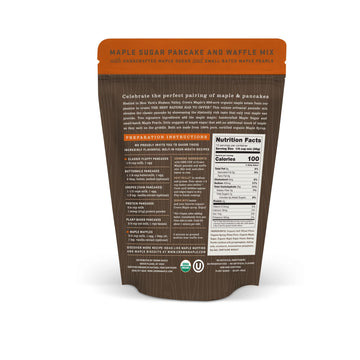 Crown Maple Organic Maple Sugar Pancake and Waffle Mix, 16oz, with Handcrafted Maple Sugar and Small-Batch Maple Pearls