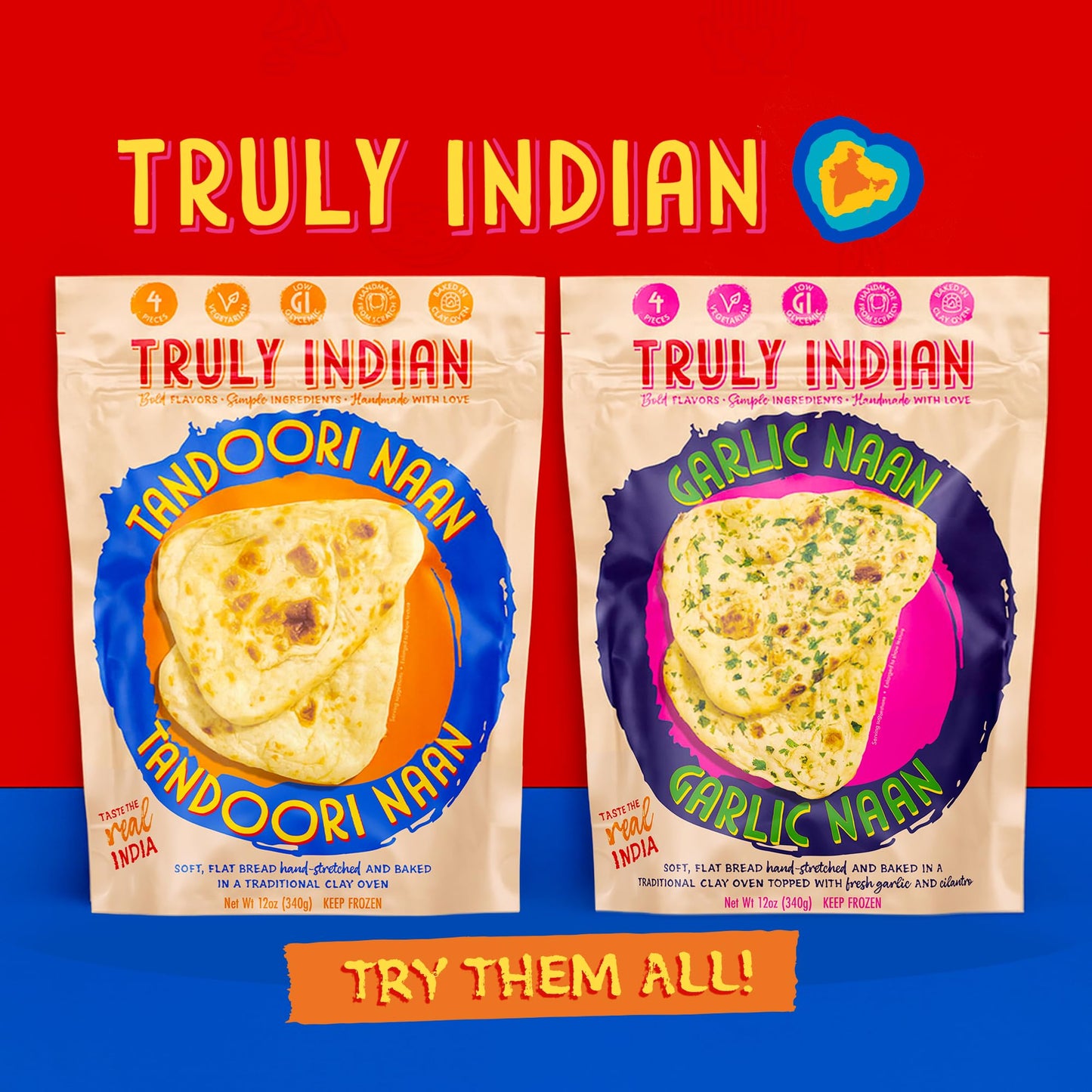 TRULY INDIAN, Indian Food, Tandoori Naan, 12 OZ