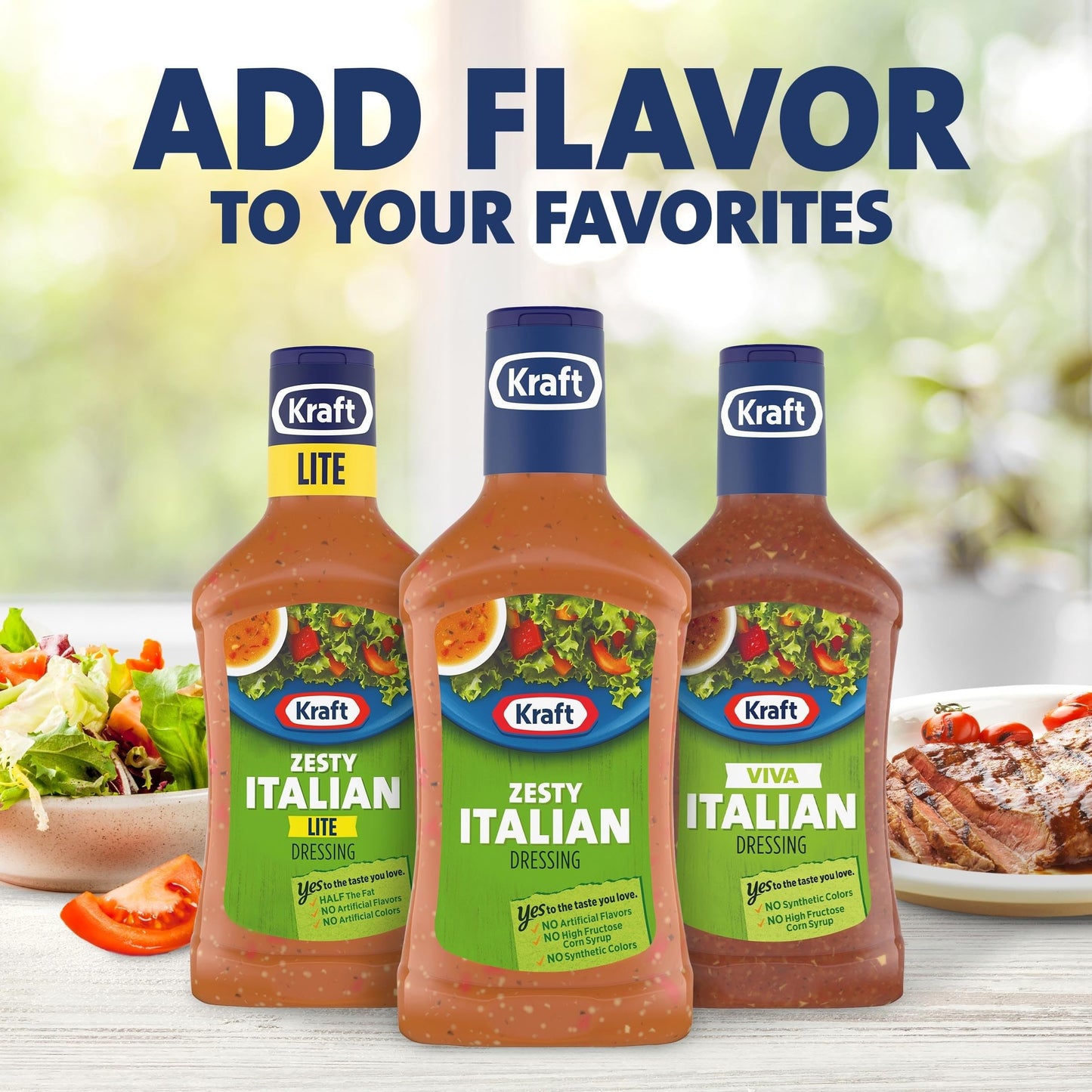 Kraft Zesty Italian Salad Dressing, 16 Fl Oz Bottle