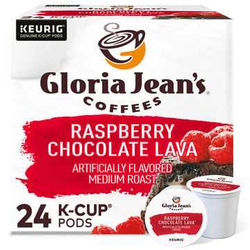 Gloria Jean'S Coffees Raspberry Chocolate Lava, Single-Serve Keurig K-Cup Pods, Flavored Medium Roast Coffee, 24 Count