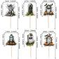 36 Pcs Halloween Tombstone Cupcake Toppers Rip Cemetery Graveyard Zombie Skeleton Pumpkin Bat Cupcake Picks Halloween Cupcake De
