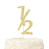 Lovenjoy 6 Months Cake Topper Gold Glitter Half Year Old 1/2 Baby Birthday Decoration