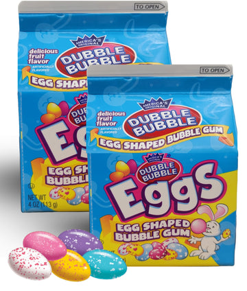 Dubble Buble Easter Eggs Bubble Gum, Fruit Flavored, 4 oz Box, 2-Pack