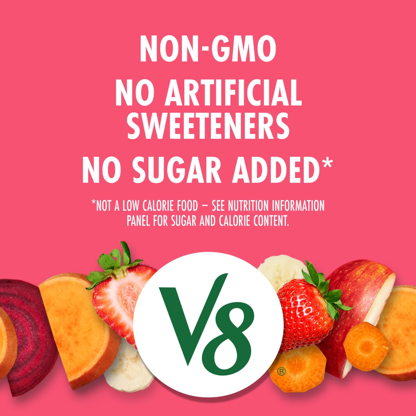 V8 Strawberry Banana Fruit and Vegetable Juice, 46 fl oz | 100% Juice | Pack of 2 | Bottle