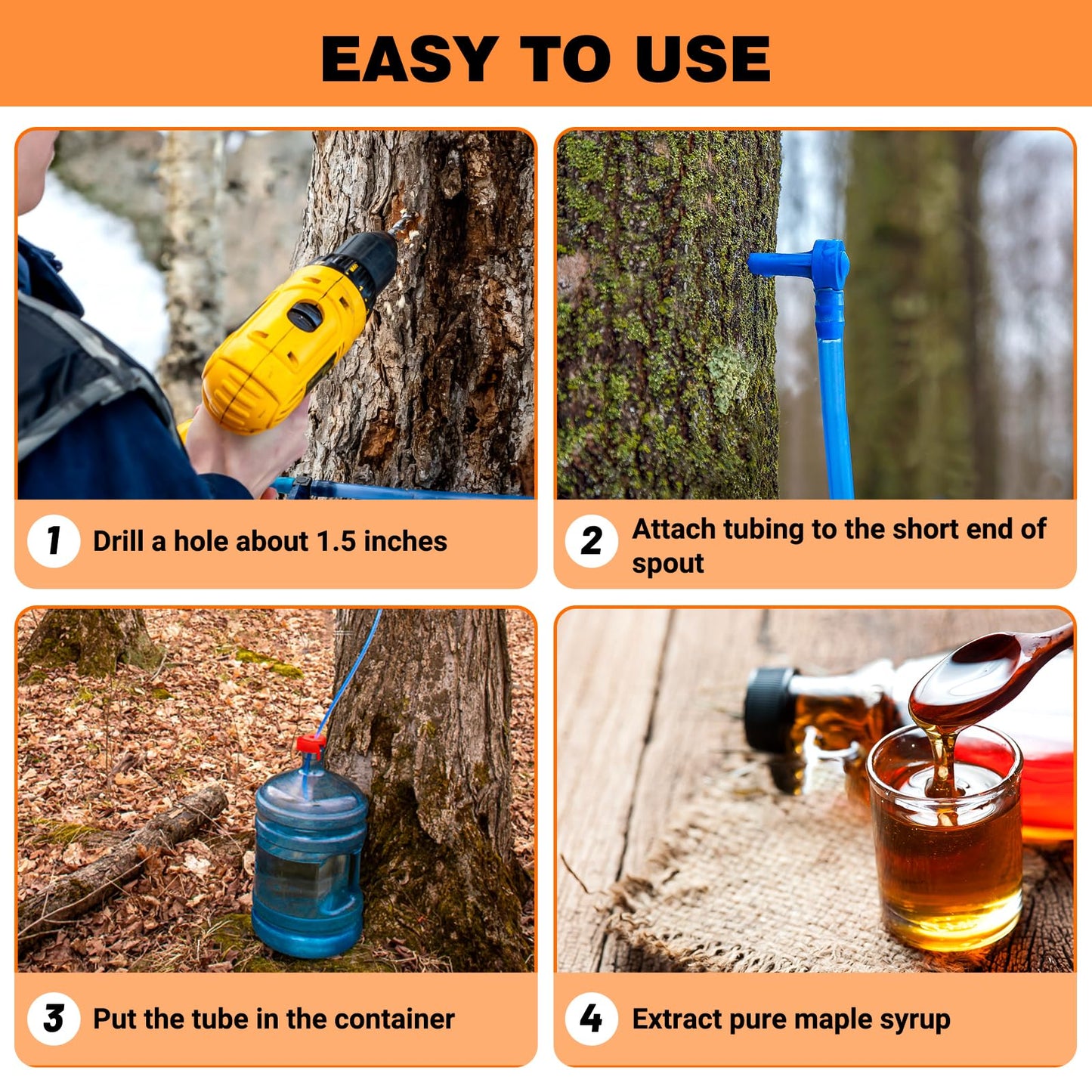 HolyMaji 100FT Maple Syrup Tubing Drop Lines Extractors, Food Grade Maple Syrup Tapping Vacuum Tube, Tree Sap Collection Hose Su