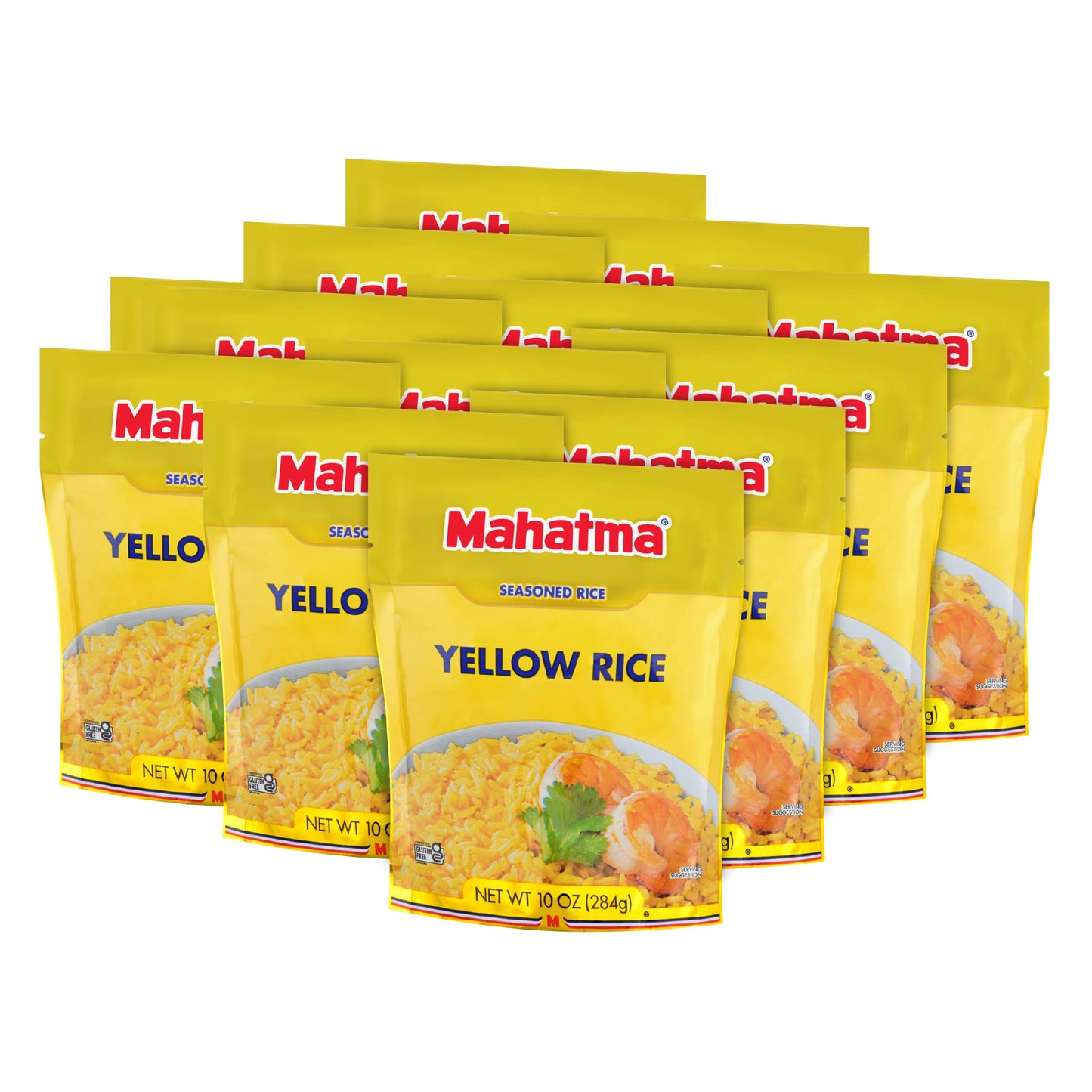 Mahatma Yellow Rice Mix, Long-Grain Rice, Stovetop or Microwave Rice, Gluten-Free and Kosher 20-Minute Rice, 10 Ounces, Pack of 