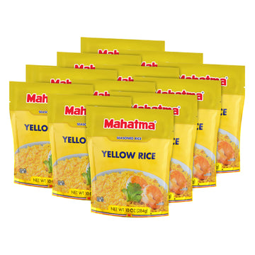 Mahatma Yellow Rice Mix, Long-Grain Rice, Stovetop or Microwave Rice, Gluten-Free and Kosher 20-Minute Rice, 10 Ounces, Pack of 