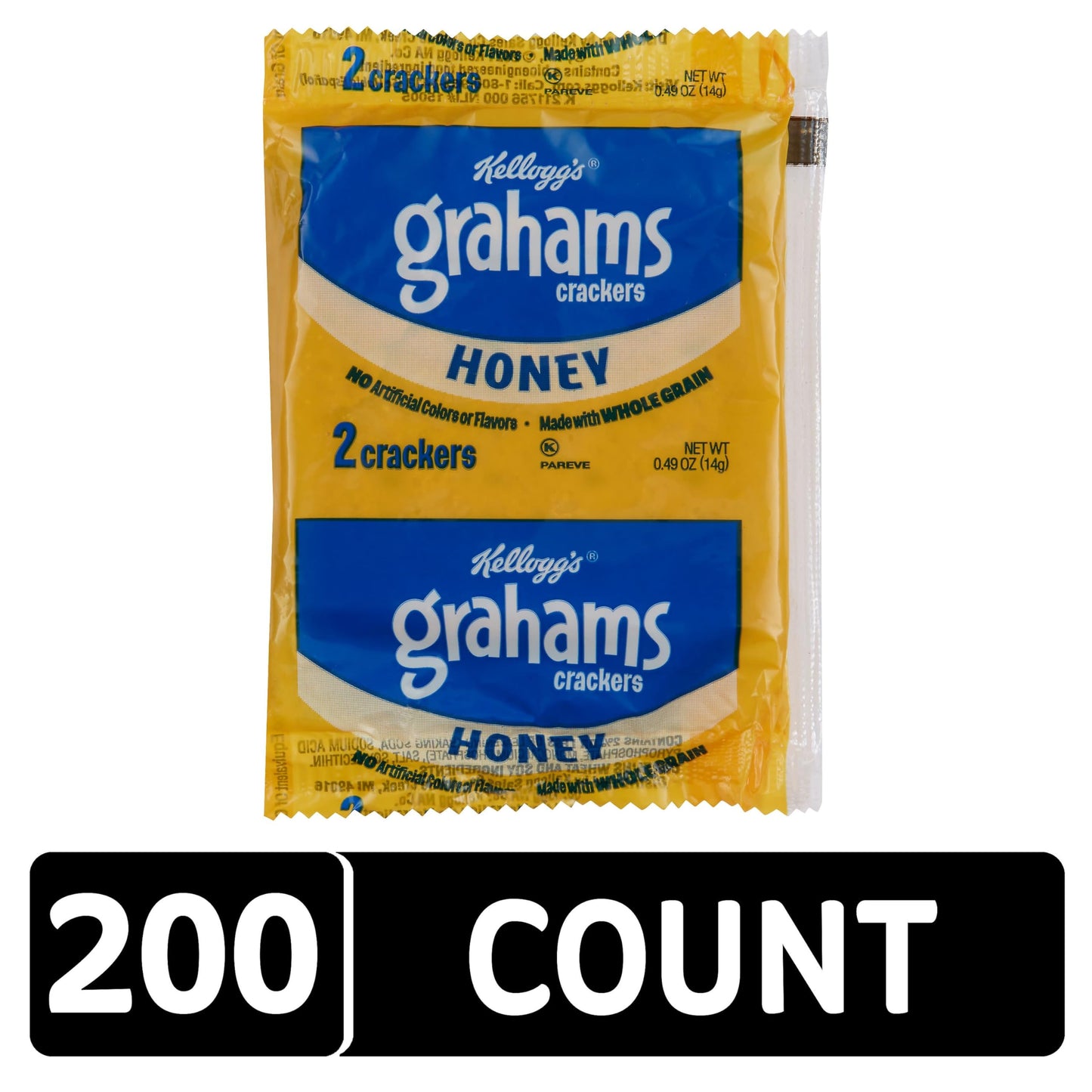 Kelloggs Grahams Crackers, Honey, .49oz (200 Count)