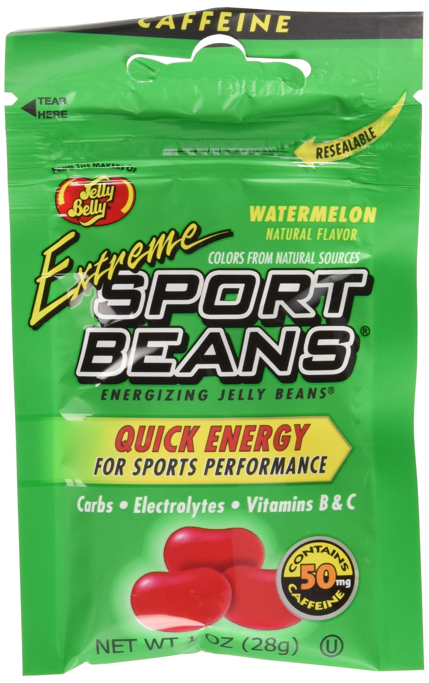 Jelly Belly Extreme Sports Beans, Watermelon Flavor, 1 Ounce (Pack of 24), Model FOOD1018, Melon Color