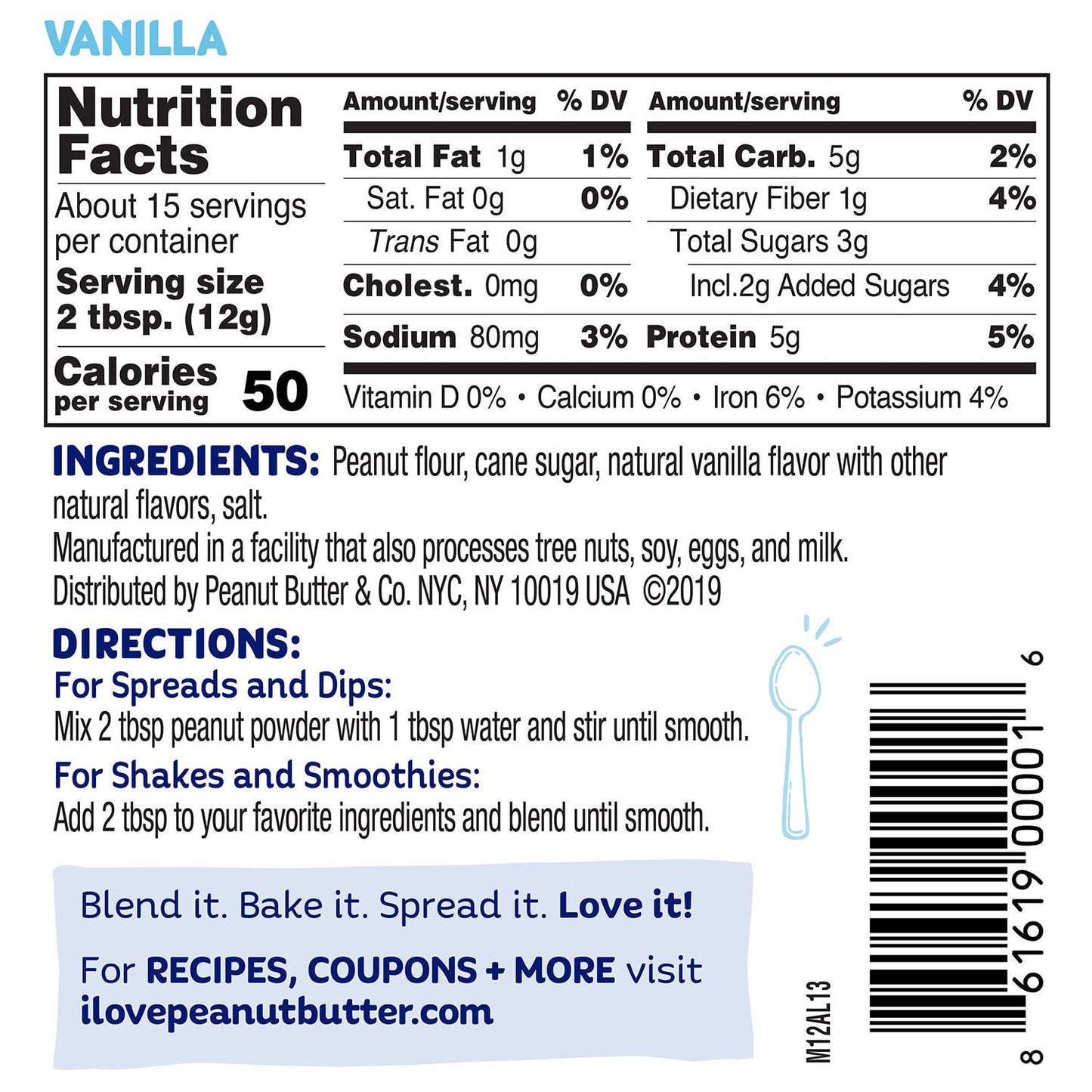 Peanut Butter & Co. Vanilla Peanut Powder, Non-Gmo Project Verified, Gluten Free, Vegan, 6.5 Ounce (Pack Of 6)