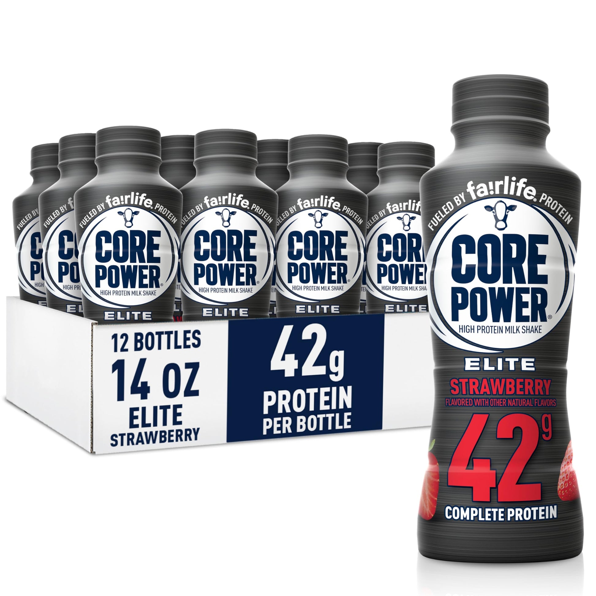 Core Power High Protein Shake, Strawberry, 14 Fl Oz Bottle, 12 Pack
