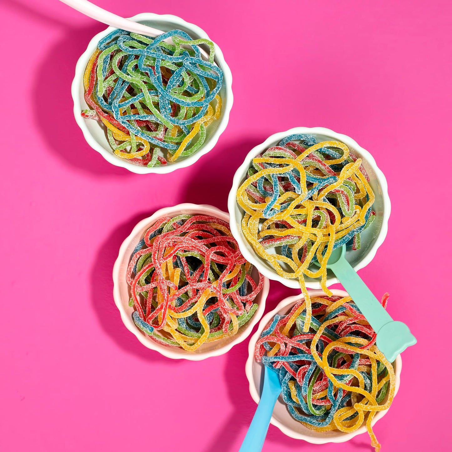 Bebeto Sour Rainbow Licorice Laces - 2lbs Bulk Candy for Decorating & Fun Snacks by Kervan