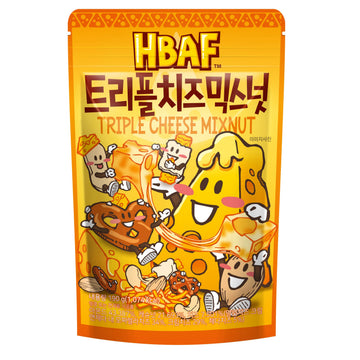 Hbaf Triple Cheese Mixed Nuts - Savory Blend Of Almonds  Cashews  Pretzels & Dried Cheese  Cheesy & Crunchy Snack  Perfect For Malt Drink & Beverage-Inspired Pairing  190G (6.7Oz)